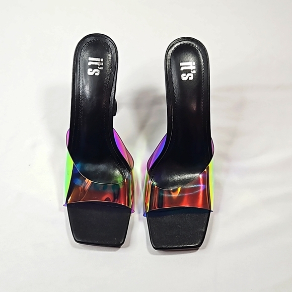 it's Iridescent black slip on heels Size 8 - Picture 2 of 9